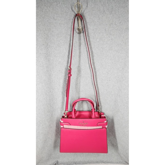 Kate Spade Margaux Medium‎ Satchel Womens Pink Leather Handbag Purse New Tag - Picture 12 of 16